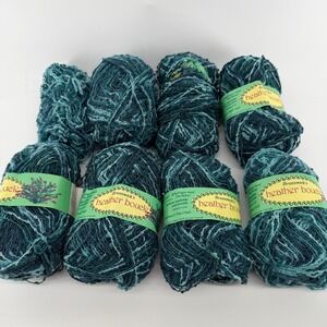 8 Skeins Brunswick Heather Boucle Yarn Teal Ombre 65095 Vintage Made in USA